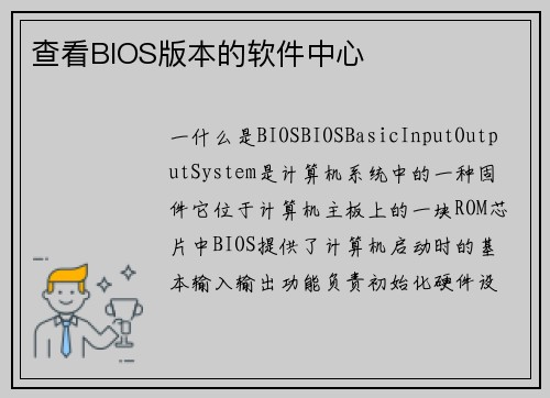 查看BIOS版本的软件中心
